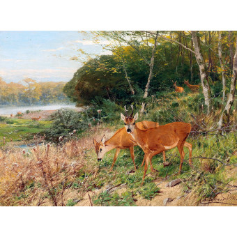 РЕПРОДУКЦИИ НА КАРТИНИ Пейзаж със сърни (1906)